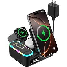 65W 8-in-1 Wireless Charging Station for Apple Samsung Multi-Devices, 3-Ports USB A/C Retractable Charger Stand/Desktop Orgnaizer for iPhone17/16/Galaxy 26/iPad/iWatch AirPods for Home Office, Family