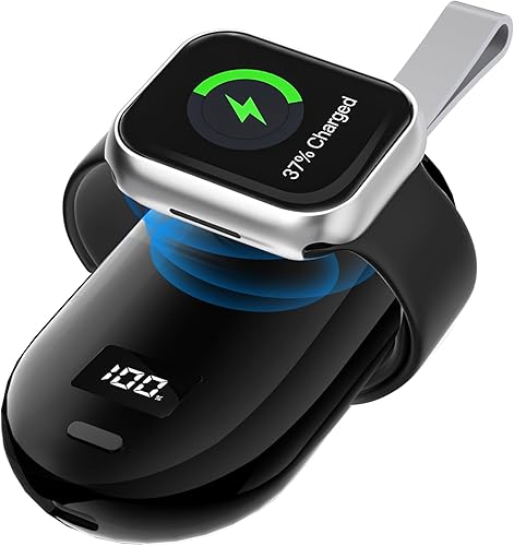 Cargador portátil para Apple Watch, cargador inalámbrico de carga rápida de 2500 mAh, cargador de llavero inteligente de viaje magnético para Apple