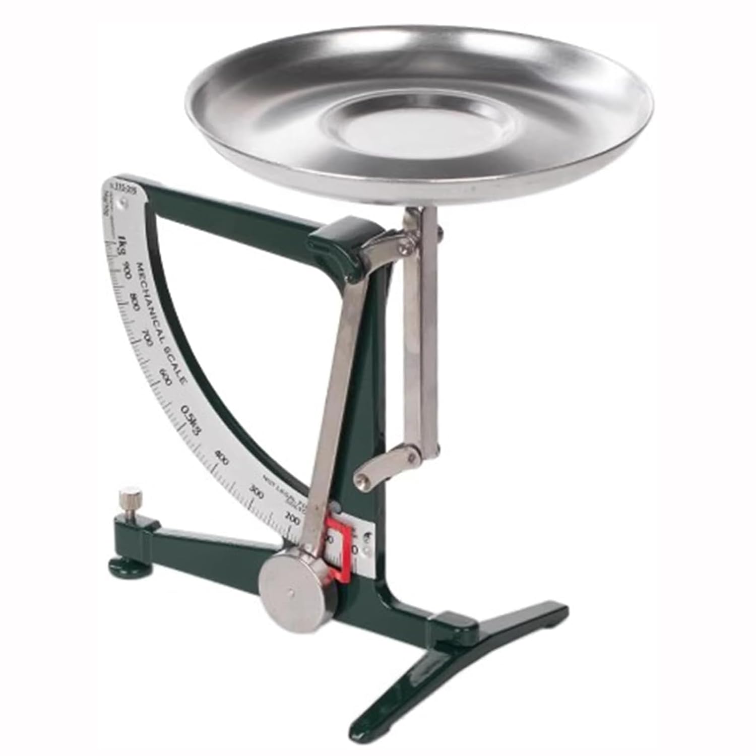 Mechanical Balance Scale with Stainless Steel Pendulum & Aluminum Tray, Battery-Free Operation, ±8g Precision, Ideal for Kitchen, Laboratory, and Scientific Measurements (Green)