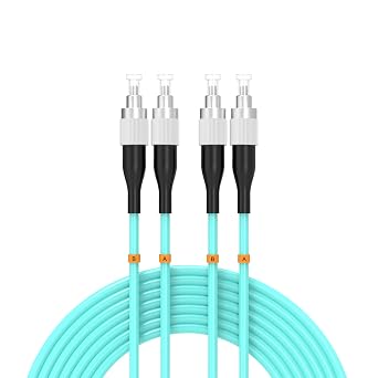 FC/UPC-FC/UPC Fiber Patch Cable OM3 0.6Meter/2ft 10GB Multimode Jumper Duplex 50/125m Fiber Optic Cord
