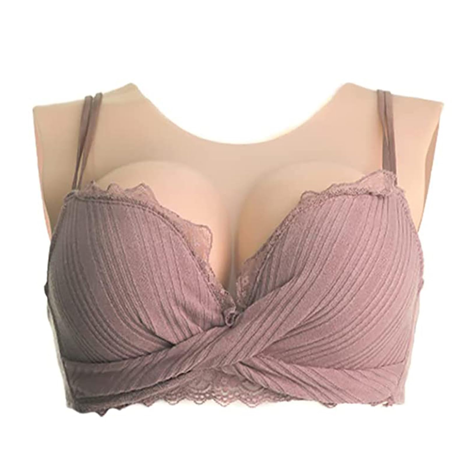 BGRYCN Silicone Breast Forms Realistic Silicone Breastplates Round Collar for Crossdresser Transgender Cosplay Drag Queen,Bronze,D Cup