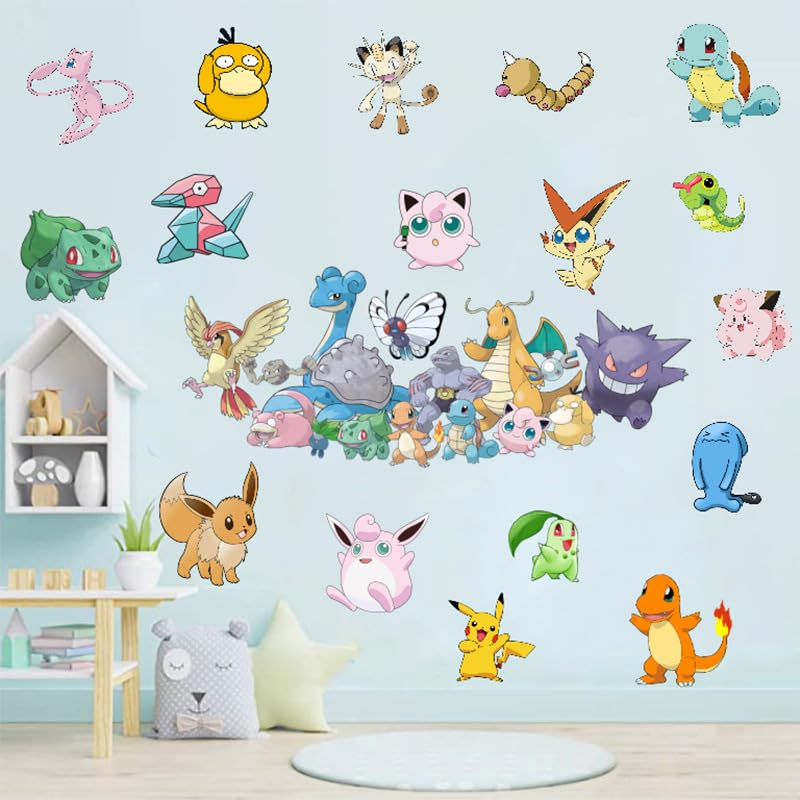 Thingehoy Wandtattoo Kinderzimmer Junge Mädchen, Wandaufkleber Kinderzimmer, Anime Wandtattoos Aufkleber Kinder Wandsticker, Wall Stickers Kids Bedroom, Wanddekoration