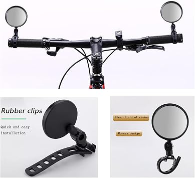 Bicycle Rear View Mirror for Specialized Diverge Comp E5, 360 Adjustable Handlebar Mirror, Wide Angle Convex Lens, Stable Anti-Shake for Mountain & Road Bike,B M