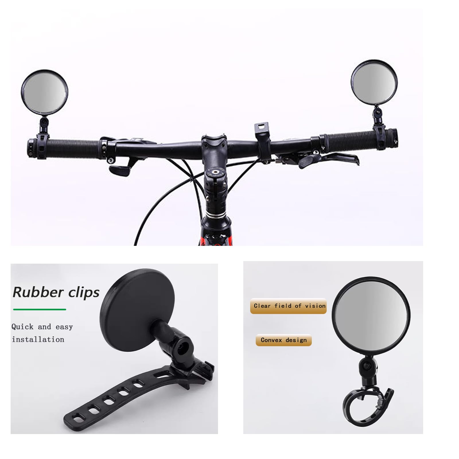 Bicycle Rear View Mirror for Trek 710, 360° Adjustable Bike Mirror, Wide Angle Convex, Anti-Shake, Easy Install for Mountain Road Bikes,B M : Sports & Outdoors