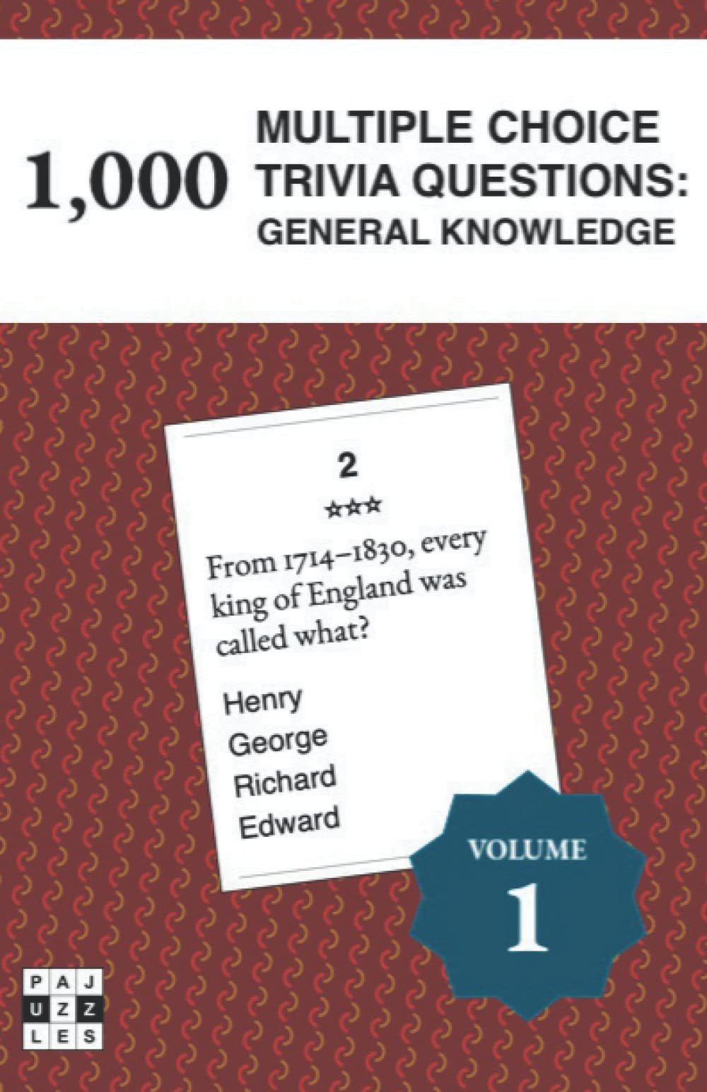 1,000 Multiple Choice Trivia Questions - Pajuzzles: Volume 1 General Knowledge