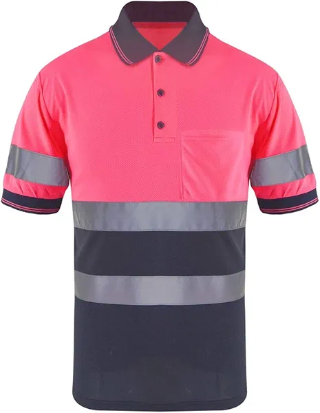 SMASYS Safety Polo Shirt- Reflective Construction Hi-viz Work Wear t Shirts with Pockets for Women and Men