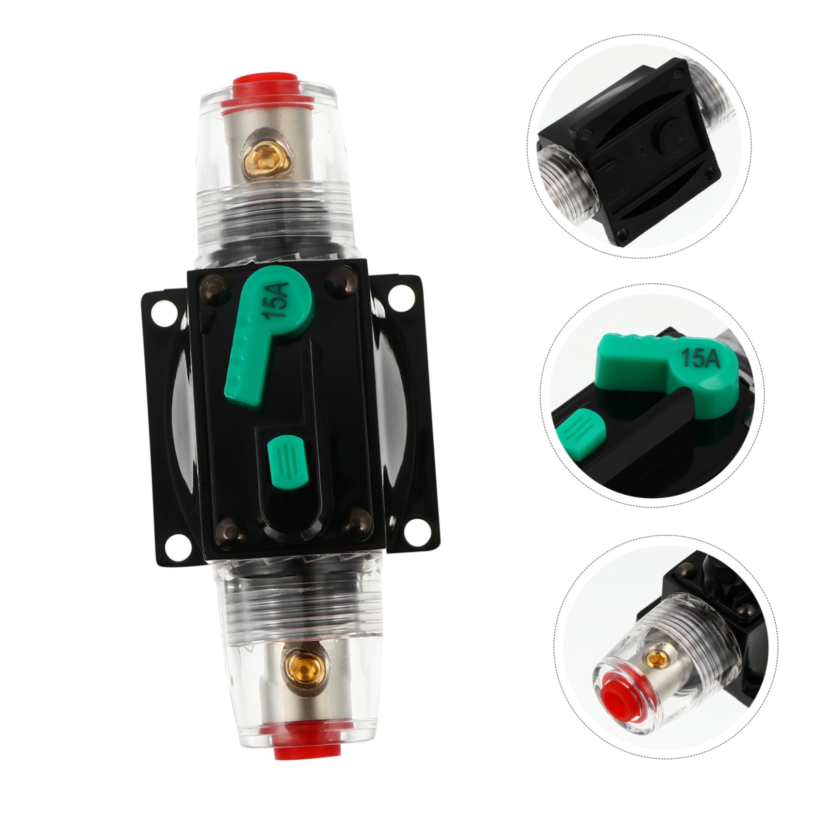 ibasenice 3pièces Disjoncteur Audio Avec Porte-fusible Réinitialisation Manuelle Pour Système Électronique Automobile Étanche Et