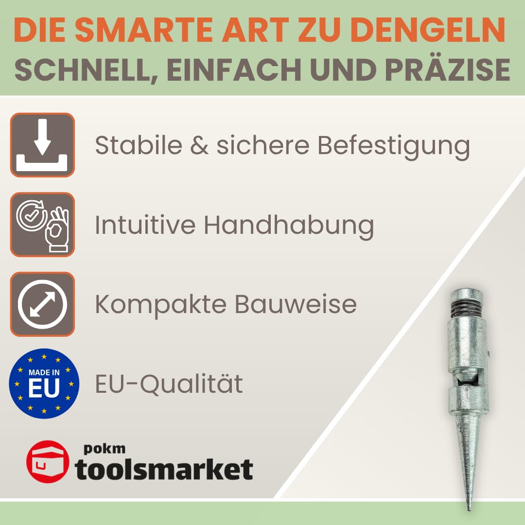 Dengelamboss für Sense mit Feder – Amboss zum Dengeln & Sensenamboss, EU-QUALITÄT, Präziser Schlagdengel, Schlagdengelapparat