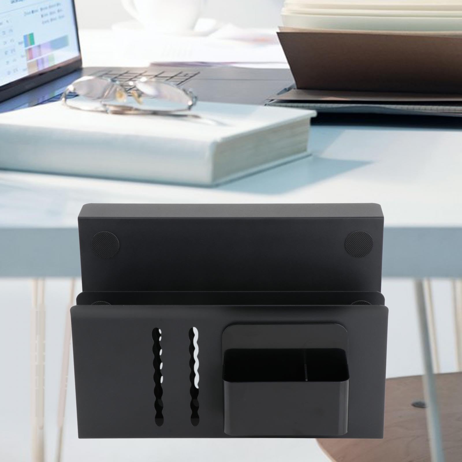 strato di spazio di archiviazione sotto la scrivania con portapenne, facile da installare e soluzioni per spazi lavoro organizzati per scrivanie da ufficio, comodo supporto per laptop