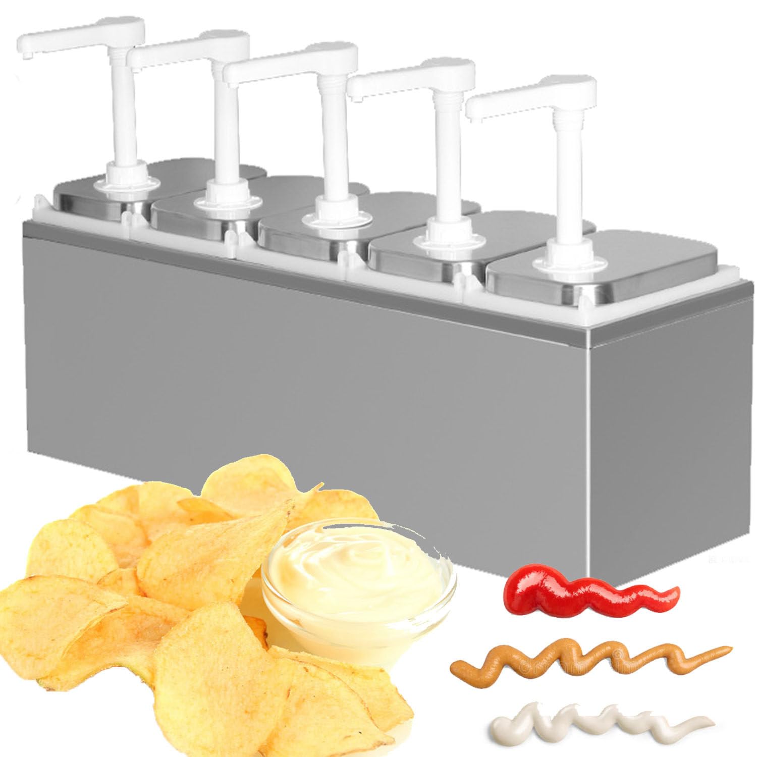 Pompa per Salsa, Pompa per condimento, Pompa per Salsa in Acciaio Inossidabile, Pompa per condimento a barile, per estrusione di Salsa per Insalata e marmellata, Pompa da 2L-5