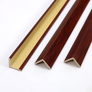 Gaahing 3 Pcs 39" Wall Corner Guards, Walnut Wood Grain L-Shaped Outside Corner Shield for Wall Edge, Door Frame Protector Bumper