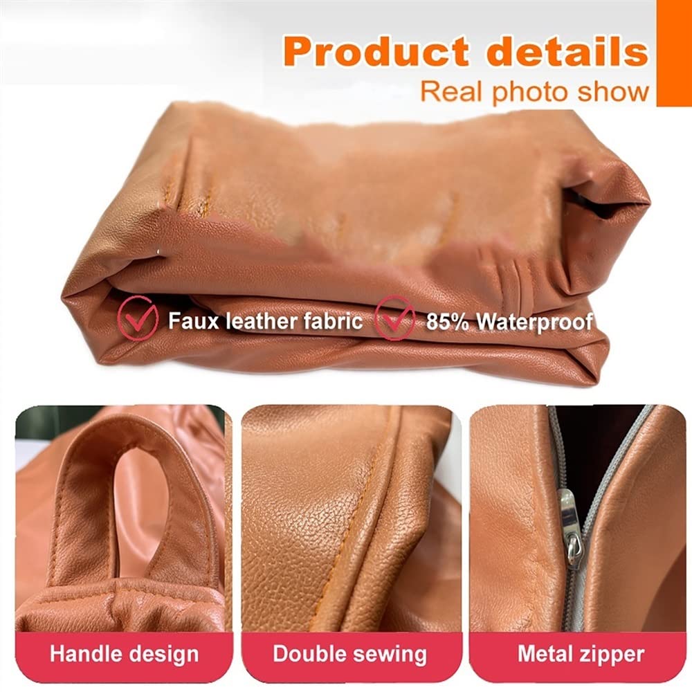SXBCyan Sitzsack-Bezug, Großer Luxus-Sofa-Pouf-Bezug, Kunstleder, Wasserdicht, Lazy-Sitzsack-Stuhl, Ohne Füllstoff, Outdoor-Sitzsack, Couch, Puff for Schlafzimmer, Wohnzimmer, Garten(Green,60CM)