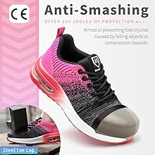 Zapatos de Seguridad Hombre Mujer Zapatillas Trabajo Ligero Comodo Calzado de Seguridad con Punteras de Acero Transpirable Antideslizante1