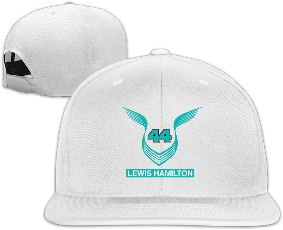 Stylish F1 Lewis Hamilton Number 44 Snapback Flat Baseball Hat Cap White
