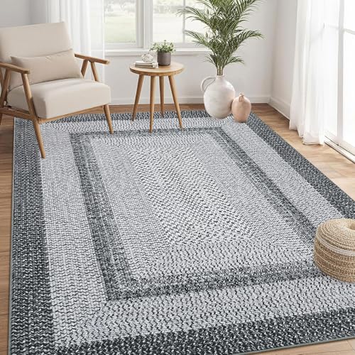 RUGSREAL Washable Rug 5x7 Boho Accent Rug Modern Geometric Floor