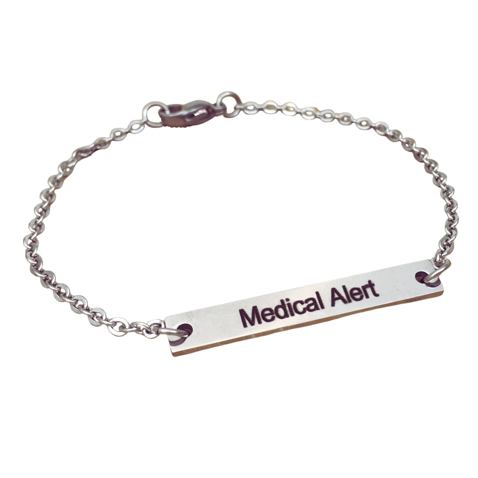 Butler & Grace LtdLadies medical alert bracelet. Type 1 or 2 diabetes diabetic ID delicate bar charm bracelets. Anna by Butler & Grace (8 inches, Type 1 Diabetes)