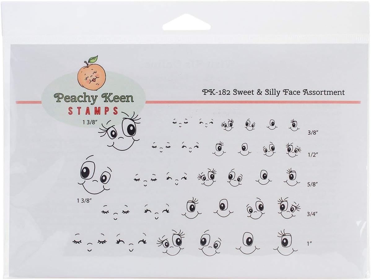 Peachy Keen Stamps Clear Face Assortment 3-Sweet & Silly, Other, Multicoloured, 21.59x16.51x0.5 cm