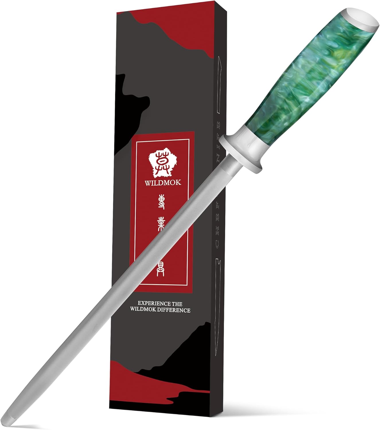 WILDMOK Sharpening Steel Rod Honing Steel Knife Sharpening Rod 9 inches, Premium Carbon Steel Knife Sharpener Stick, Easy to Use Honer for Knives and Rod Sharpeners - Knife Daily Maintenance