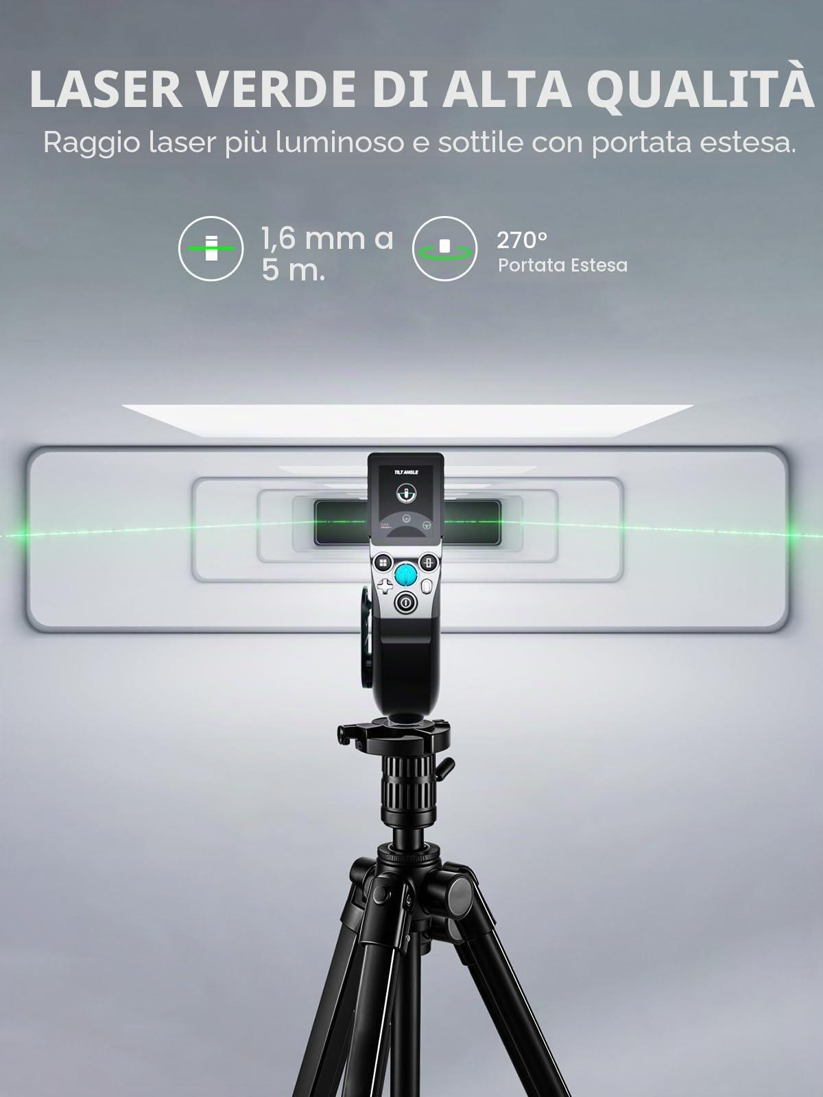 MiLESEEY XTape1 Misuratore laser con Metro Digitale, 100m + 3.6m | Laser Verde di Allineamento, Display Digitale in Tempo Reale, Misura Pitagora, Distanza, Area e Volume, Sync APP