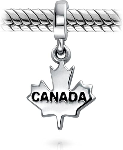 Miniatura 6 de Personalizado Canadiense Vacaciones Turismo Viaje Cuelga Canadá Hoja De Arce Charm Para Mujeres Adolescentes Oxidado .925 Plata Para Pulsera Europea
