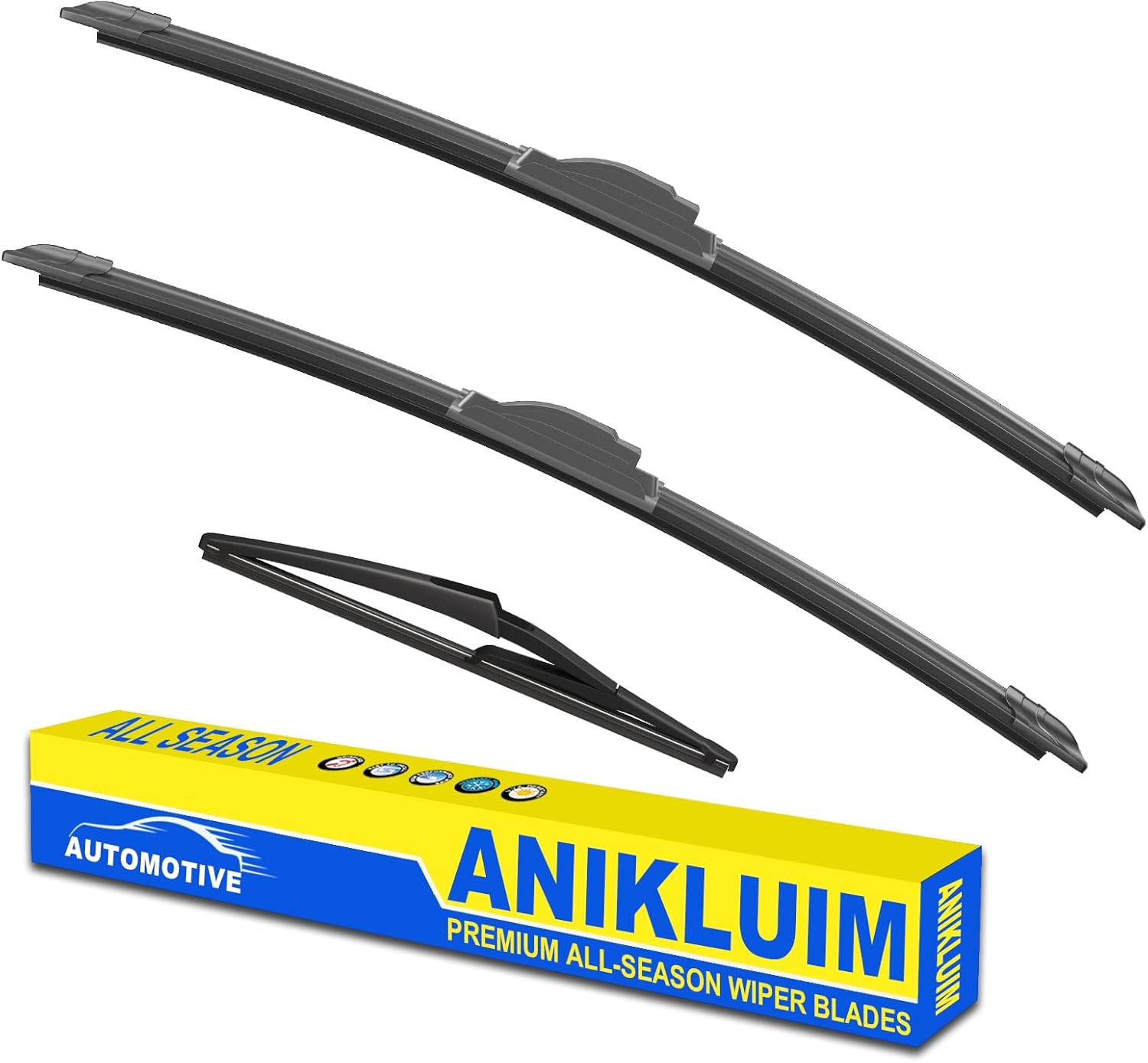 ANIKLUIM® 26"+17" Wiper Blades with 12" Rear Wiper Blade Set Replacement for 2013-2021 Nissan Pathfinder 2014-2023 Nissan Rogue Windshield Wipers Original Factory Quality (Pack of 3)