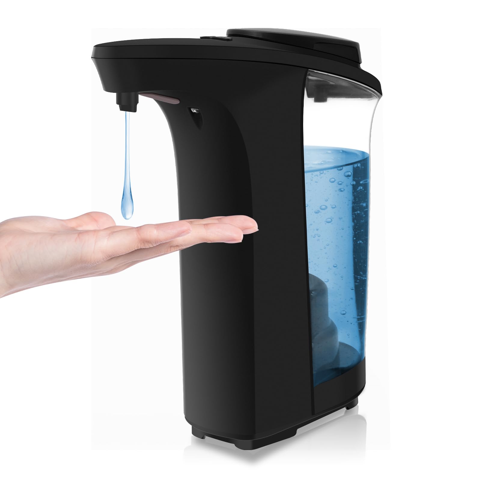 HMJIA Seifenspender Automatisch 500ml mit Sensor 5 Einstellbare Elektrischer Seifenspender Batterie für Bad und Küche