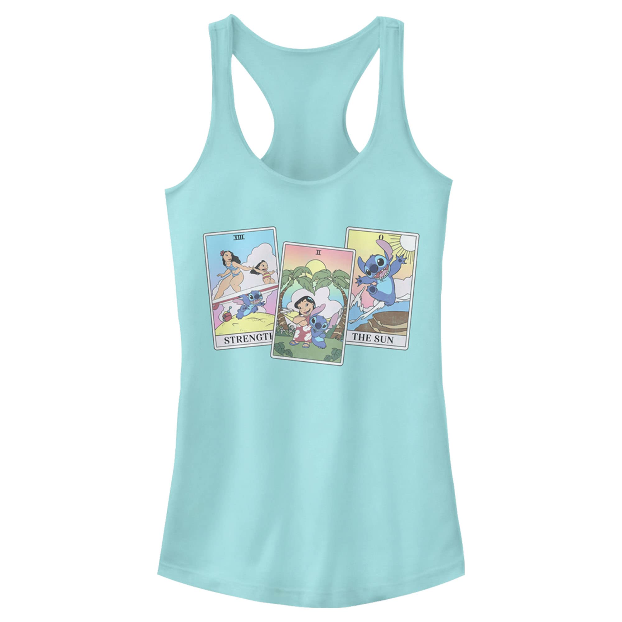Disney Women's Lilo Stitch Tarot Slim Fit, Scoop Hem Racerback Tank