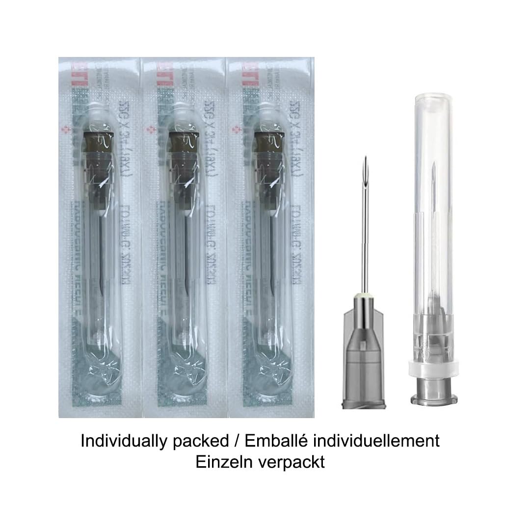 100 Stück Edelstahl Abgabe Tube für Nachfüllflüssigkeiten 22G X 3/4 Inch (0,7 x19mm),einzeln verpackt, Nachfüllröhrchen für Industrie,Wissenschaftslabore,Haushalt,Hobby,flüssiges Öl,Klebstoff