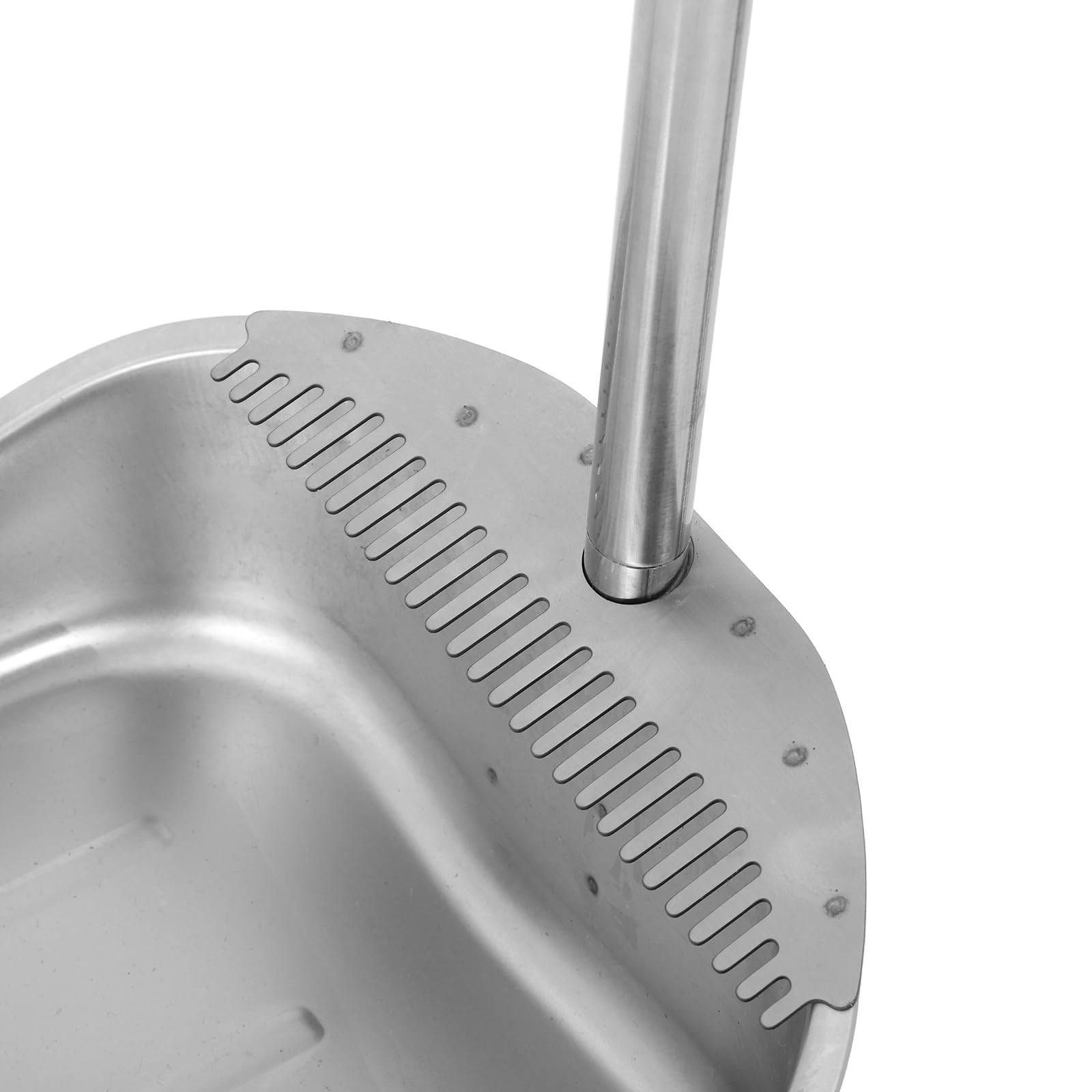 Recogedor con Mango Largo y Dientes: Recogedor de Metal de Acero Inoxidable Resistente - 78 cm (30,7 Pulgadas) sin Necesidad de doblarse para la Limpieza del hogar, la Cocina, el Garaje, el