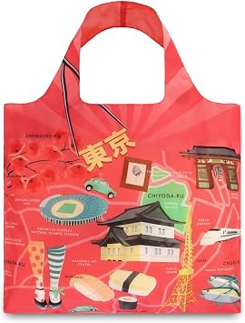 LOQI Urban Tokyo Reusable Shopping Bag, Multicolored
