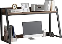 Vista 3 de Estantería de escritorio ajustable – Estantería de escalera para escritorio de computadora, estantería multiusos de 1/2 niveles, estante organizador