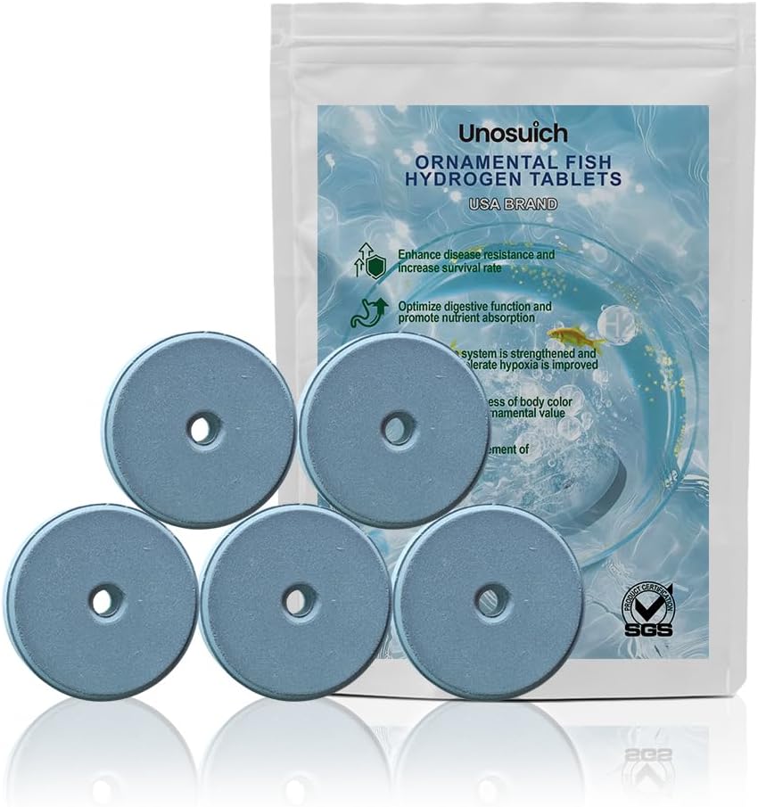 AquaH2 Molecular Hydrogen Tablets Supplement for Ornamental Fish – Oxygen Booster & Water Conditioner, Nano Aquarium Filter,Fish Tank Gravel
