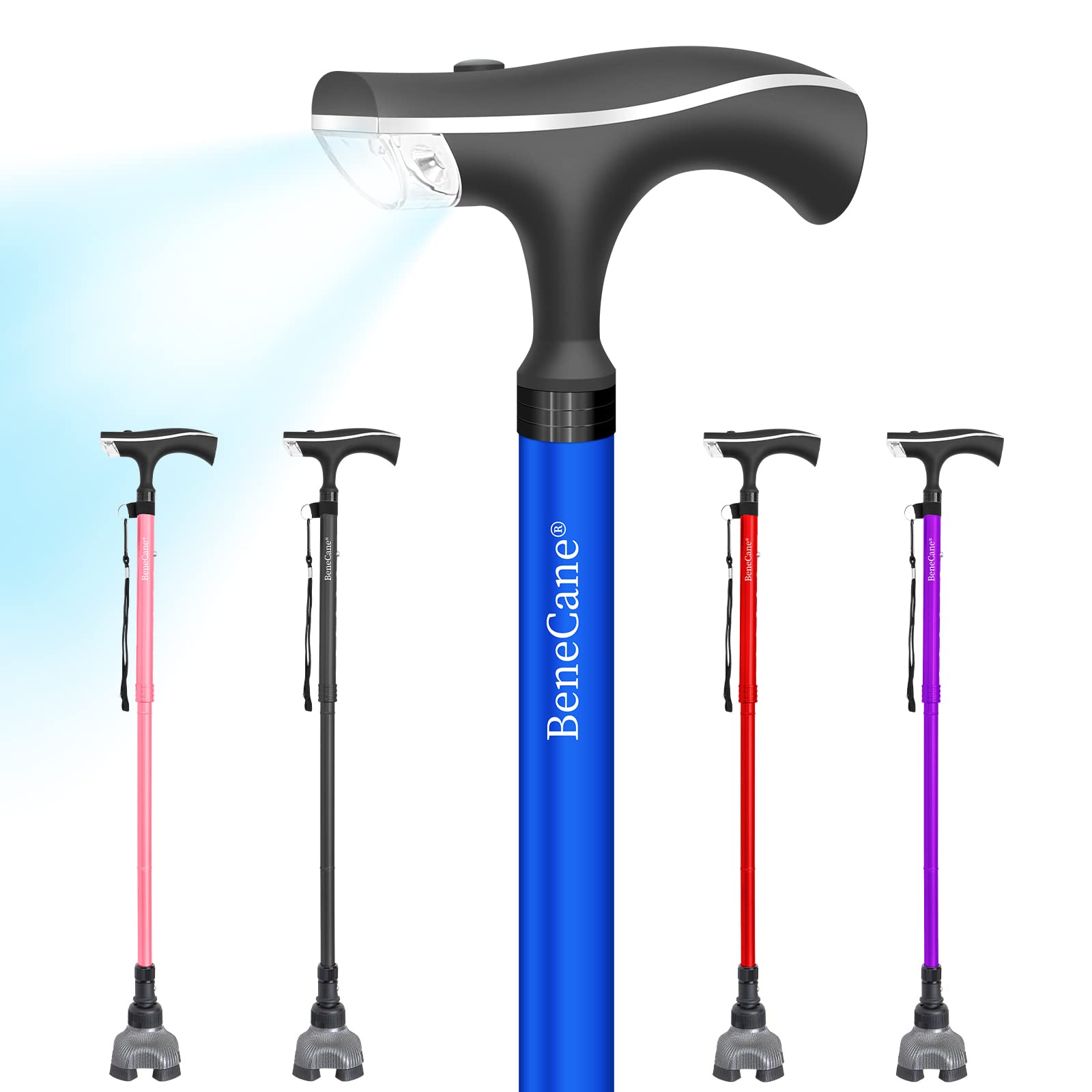 Buy BeneCane Walking Cane for Women Folding Cane for Men with Led Light