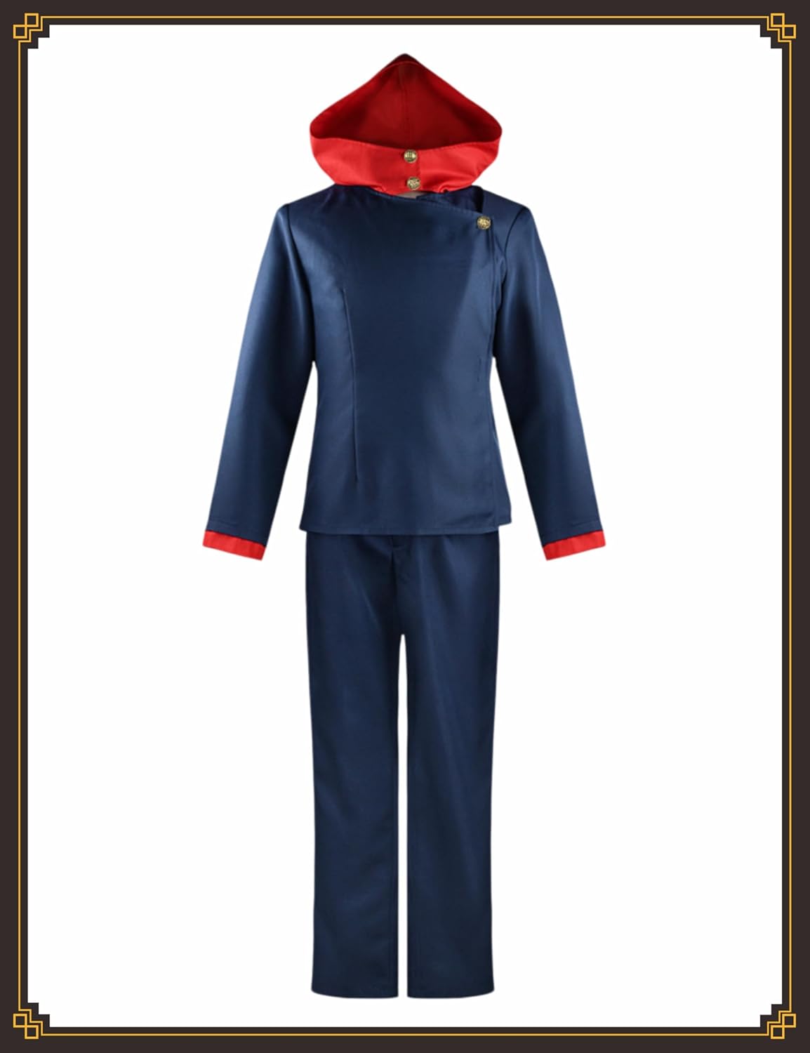 Men's School Uniform Men Blue Black Hooded Jacket Pants Full Set Halloween Costume Adult Outfit