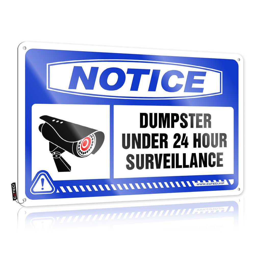 Fzfn Colour Space Accessories Posters | Notice Dumpster Under 24 Hour Surveillance Retro For Bar Living Room(20X30cm)