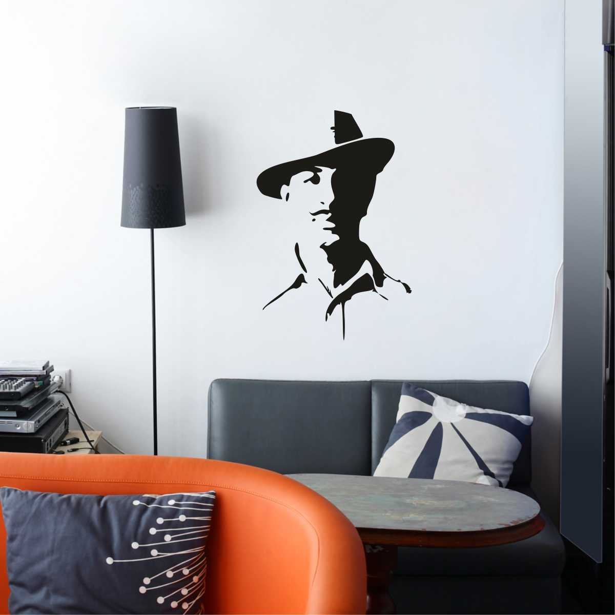 Wall Attraction Bhagat Singh Freedom Fighter Wall Stickers for Living Room, Bedroom, Office (Color - Black Matte Finish Colored PVC Vinyl Size -38cm X 55cm) (B07CNZ353Q) Amazon Price History, Amazon Price Tracker