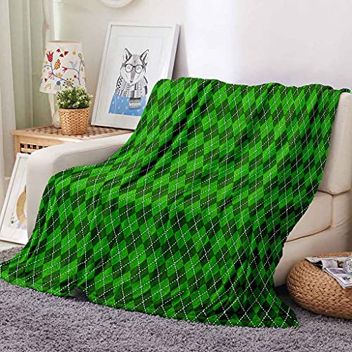 Couverture polaire douce au toucher anti-froid flanelle verte