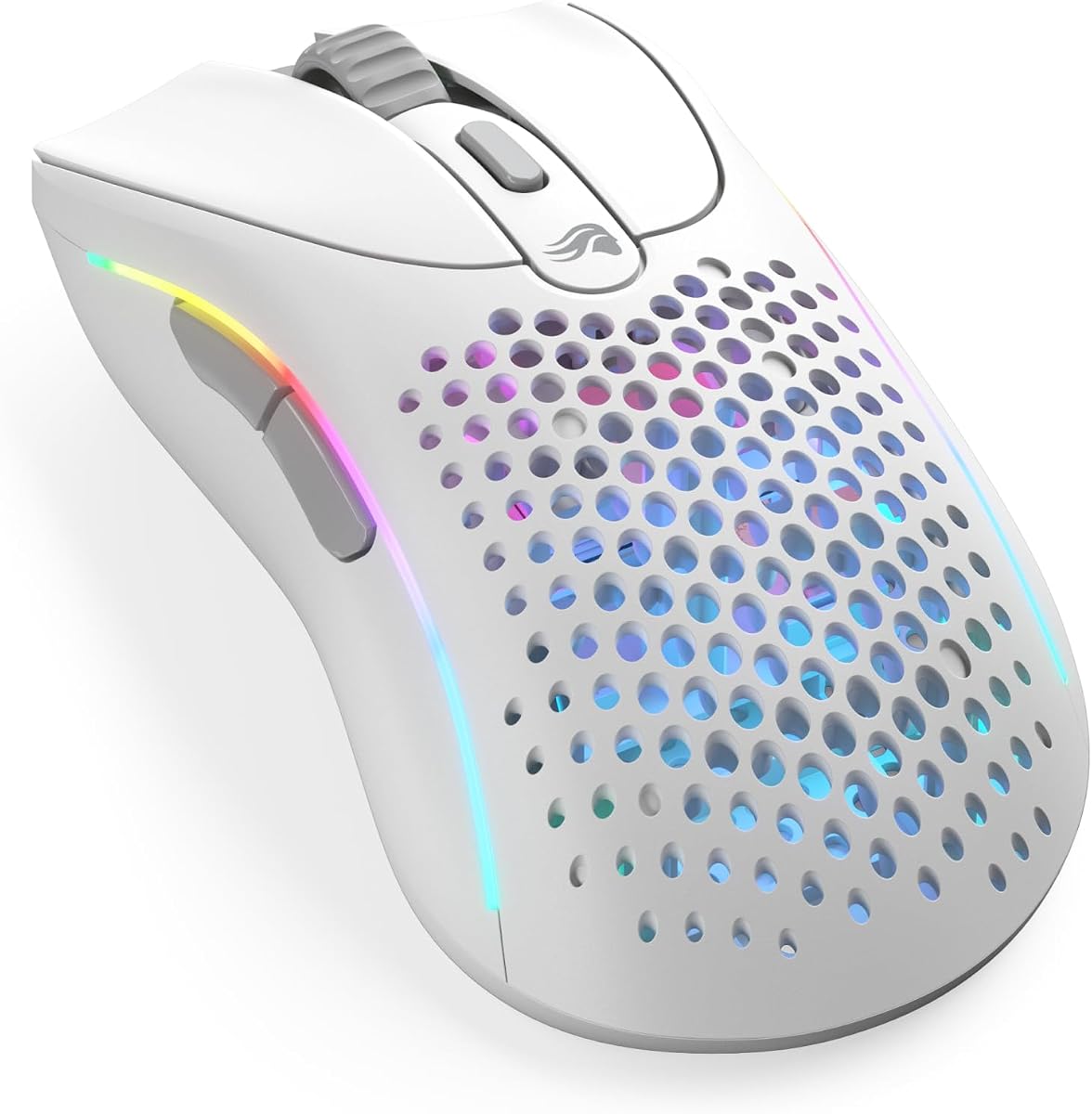 Glorious Gaming - Ratón ergonómico inalámbrico modelo D 2, superligero 66 g, hasta 210 h de duración de la batería, sensor óptico de 26 K, 6 botones programables, 80 millones de clics, FPS, MMO, MOBA, Battle Royale (blanco)