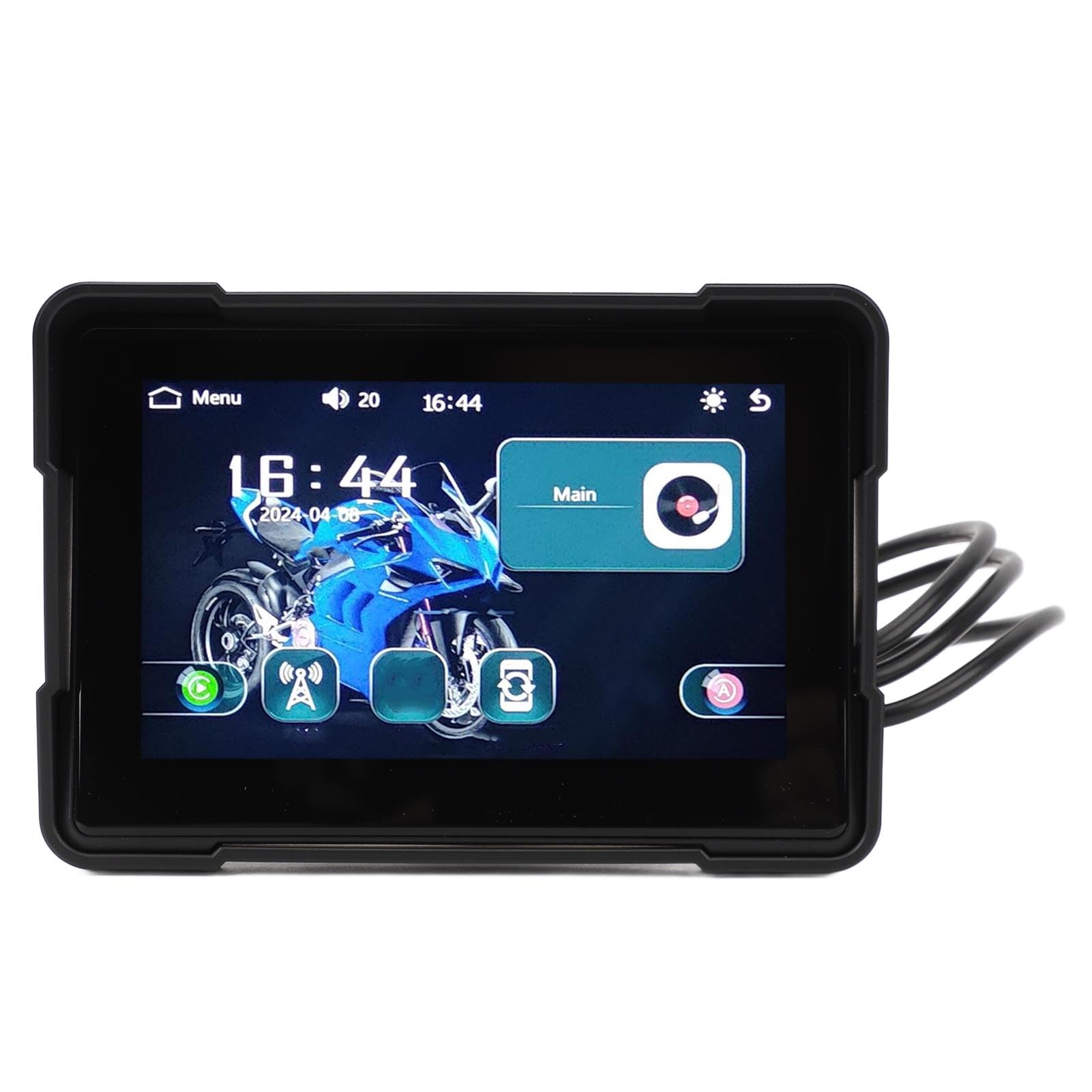 5-calowy motocyklowy nawigator GPS z podwójnym ekranem dotykowym 1000 nitów, przenośna kamera samochodowa do Carplay
