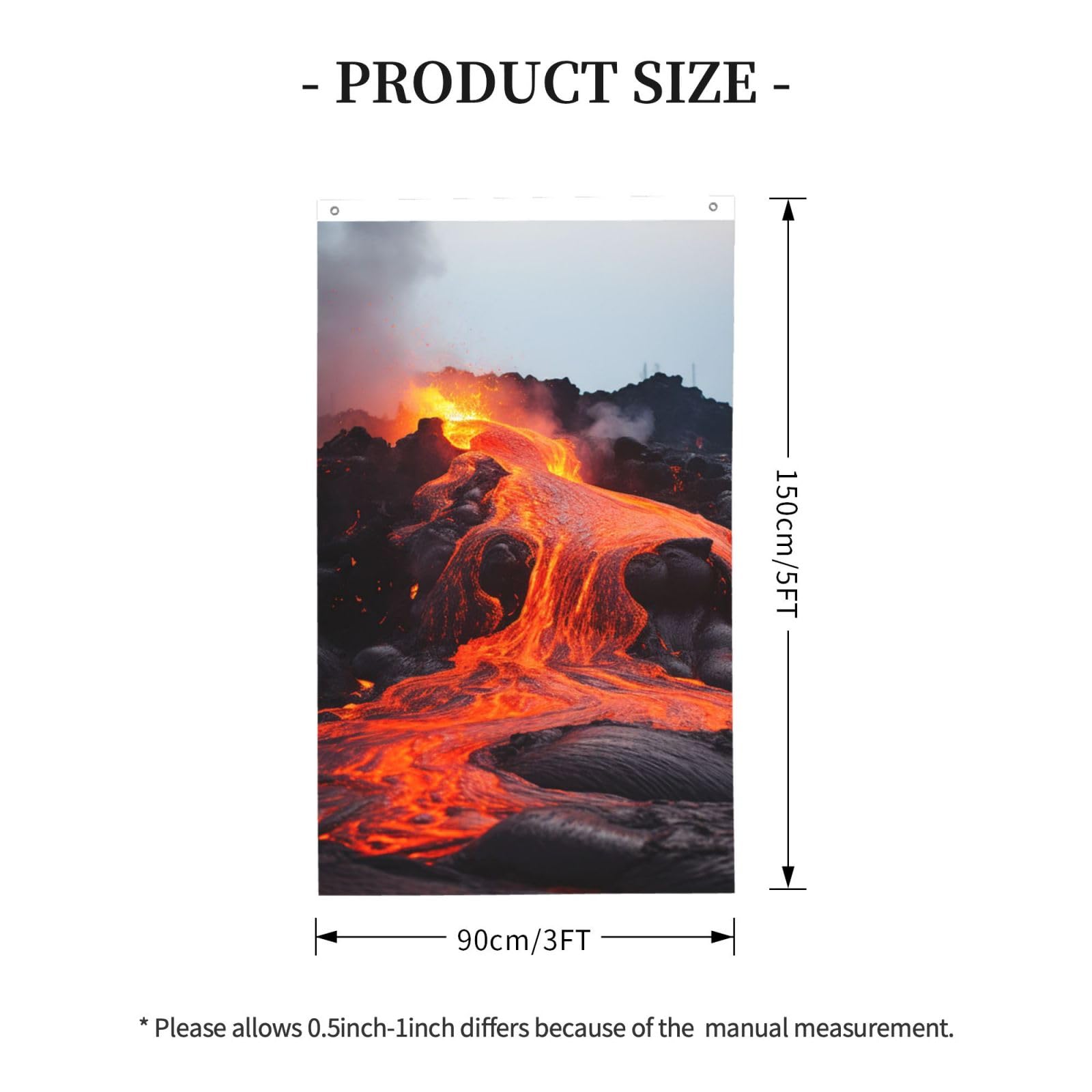 Amazon.co.jp: キラウエア火山の赤い熱い溶岩 旗 3x5フィート 屋内