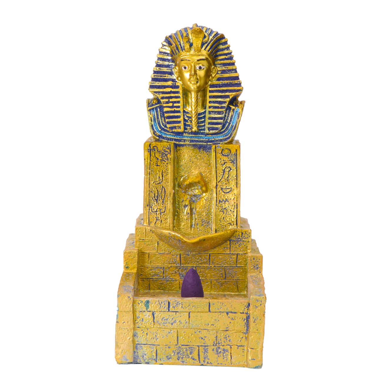 Brûleur d'aromathérapie en résine dorée encensoir Égypte flux inversé chambre