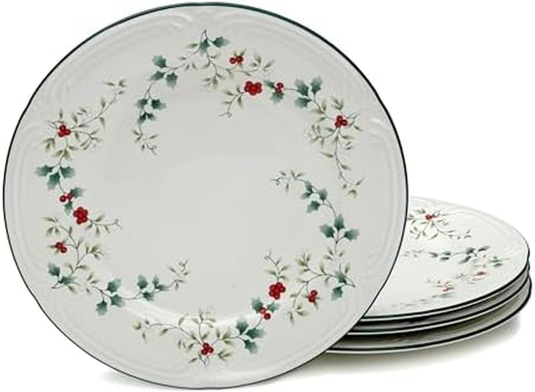 Winterberry 10-1/2-Inch Dinner Plates, Set of 4, White