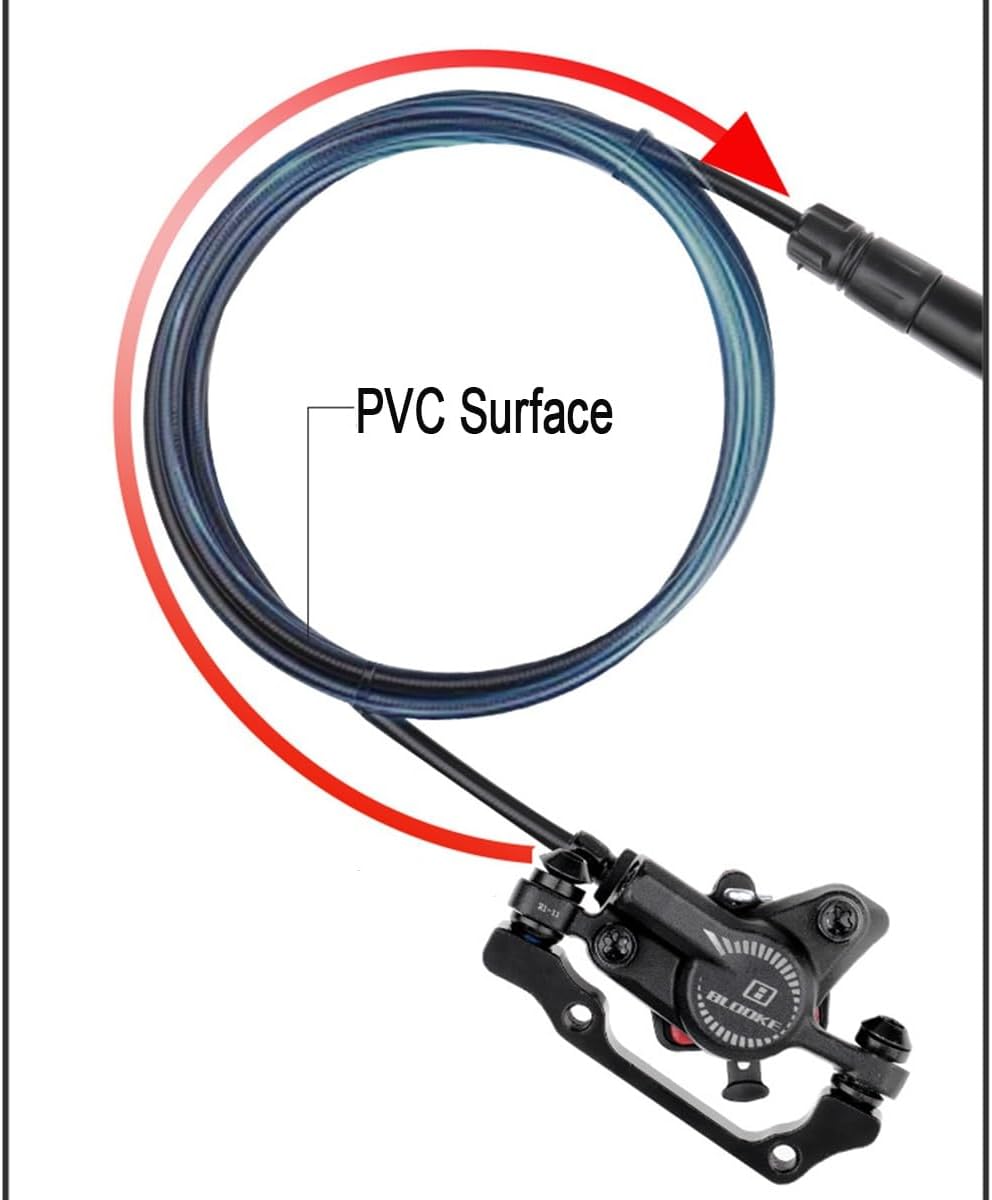 FukkeR Mountain Bikes Hydraulic Disc Brake Set Front & Rear 800mm/1400mm Mountain Bikes Disc Brakes Aluminum Alloy with Caliper PM/is Adapter and 160mm Rotors for BMX XC