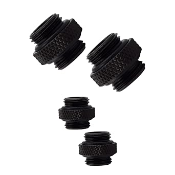 4 PCS Extension Fitting Water Cooling G1/4 "5mm Male to Female Connector, Compatible with Computer Cooling Unit, Mini Extension Fittings