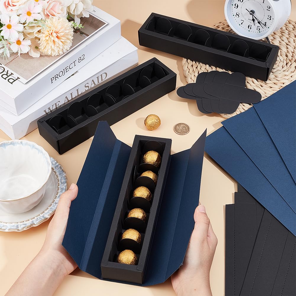 BENECREAT 12 Packungen 6 Hohlraum Geschenkverpackungsboxen, Marineblaue Geschenkboxen Zum Geburtstag, Jahrestag, Hochzeit, Party