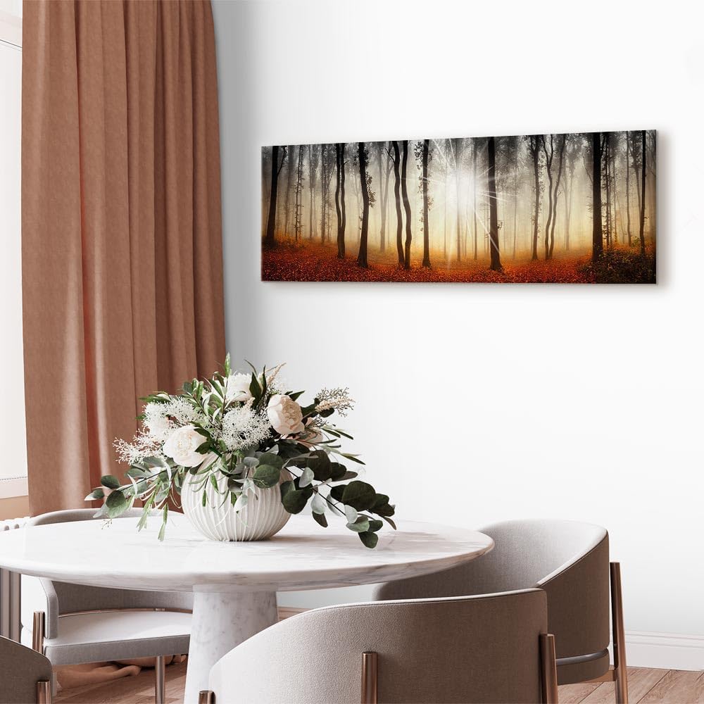 artgeist Acoustic Canvas Wall Art Print Forest 47x16 in - 1pcs Picture with Acoustic Foam Sound Print Artwork Room Acoustics Soundproofing c-B-0243-b-a