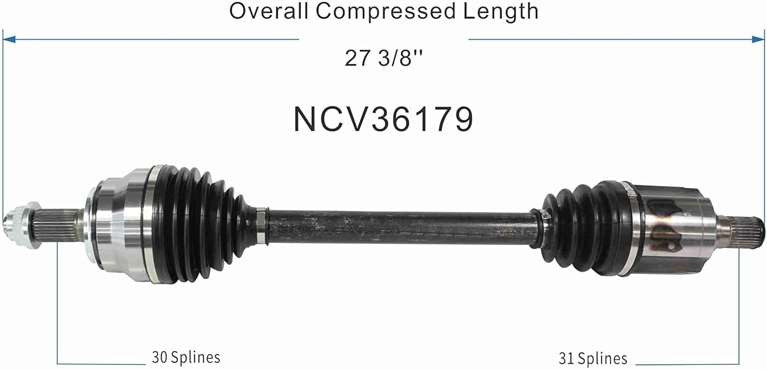 GSP NCV36179 CV Axle Assembly - Compatible with Select Honda Odyssey; Left Front (Driver Side)