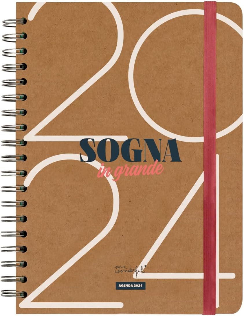Mr.Wonderful Large Weekly Office Diary 2024 - Dream in Large 22.1 x 2.1 x 15.6 cm
