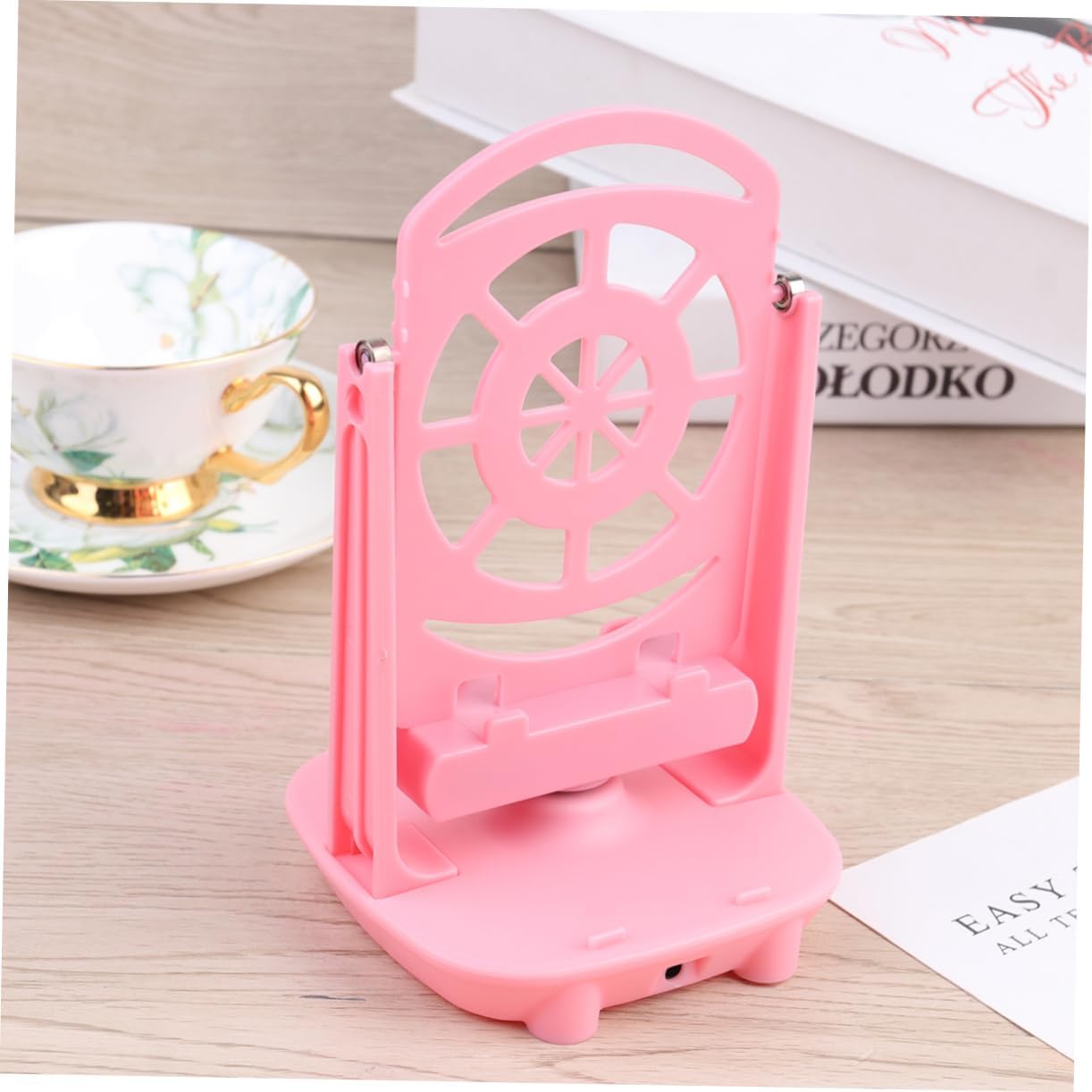 Toddmomy Stainless Steel Mobile Phone Mute Stepper Bearing Pedometer Shake Phone Wiggler Device Tripod Pink Base Bracket