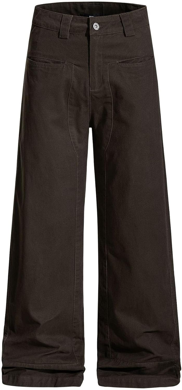 Women's Long Pants Retro Straight Leg Couple Casual Work Pants for Ladies